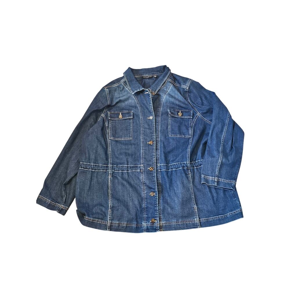 Susan Graver soft stretchy denim jean jacket womens 3x plus qvc